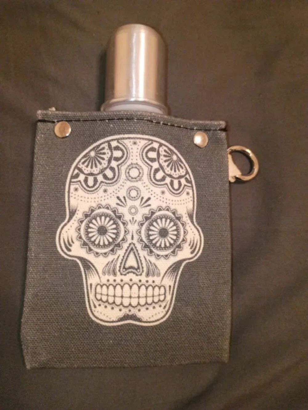 Tote+able USA Sugar Skull Canvas Flask & Death to My 20s Koozie Bundle
